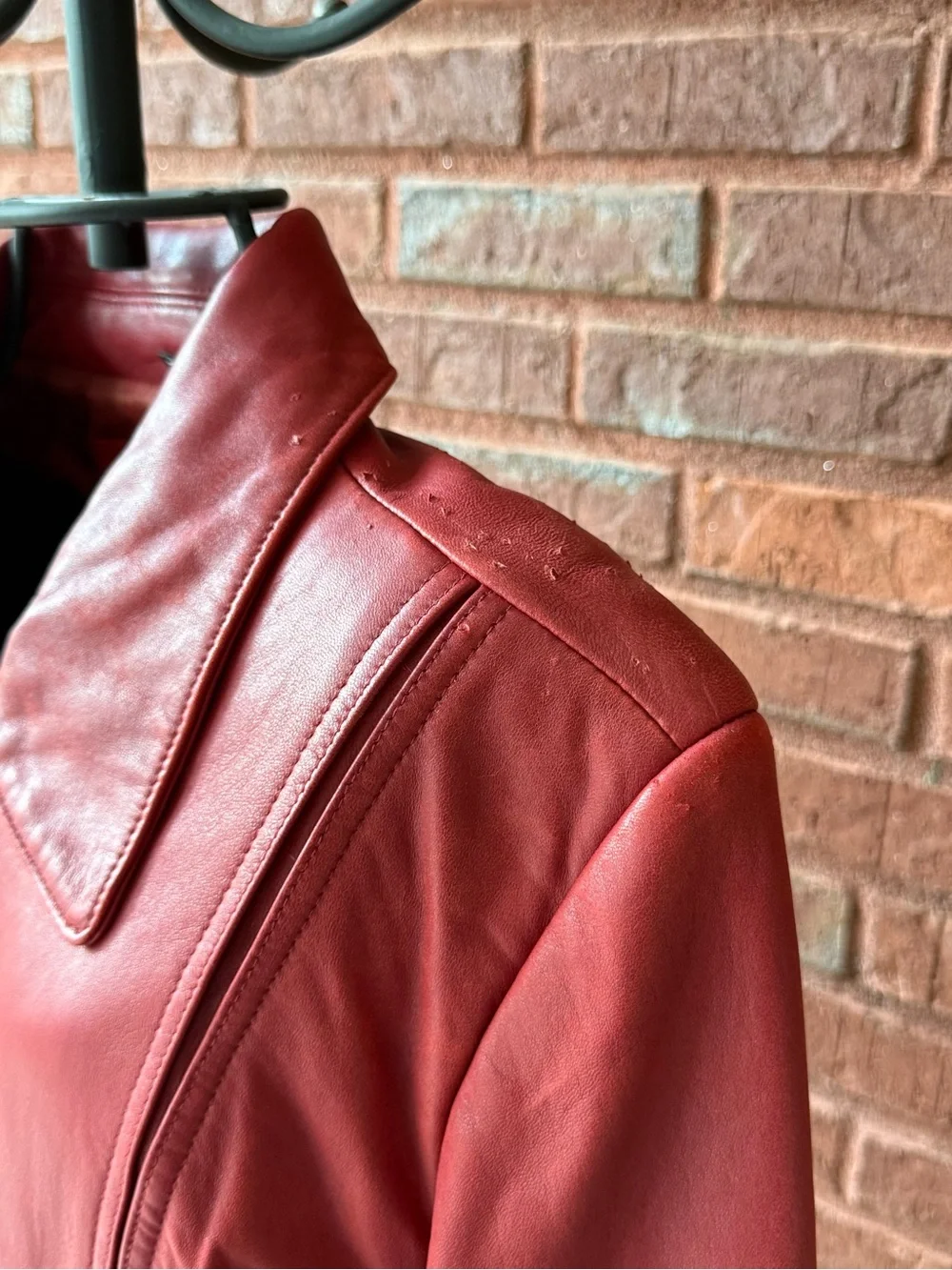 Vintage Jones New York Red Genuine Leather Jacket Women’s